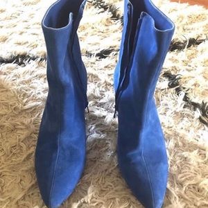 Blue Suede Booties - Charlotte Stone